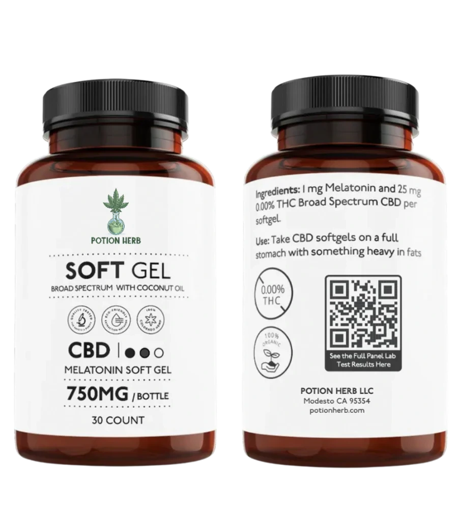 Herbs & Potions CBD Melatonin Softgels 30ct 750mg