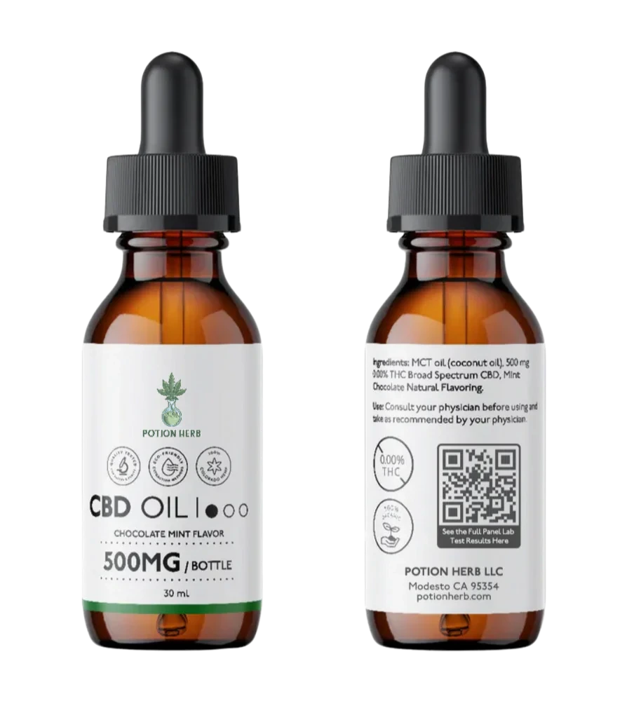 Herbs & Potions CBD Oil Chocolate Mint 1oz 500mg